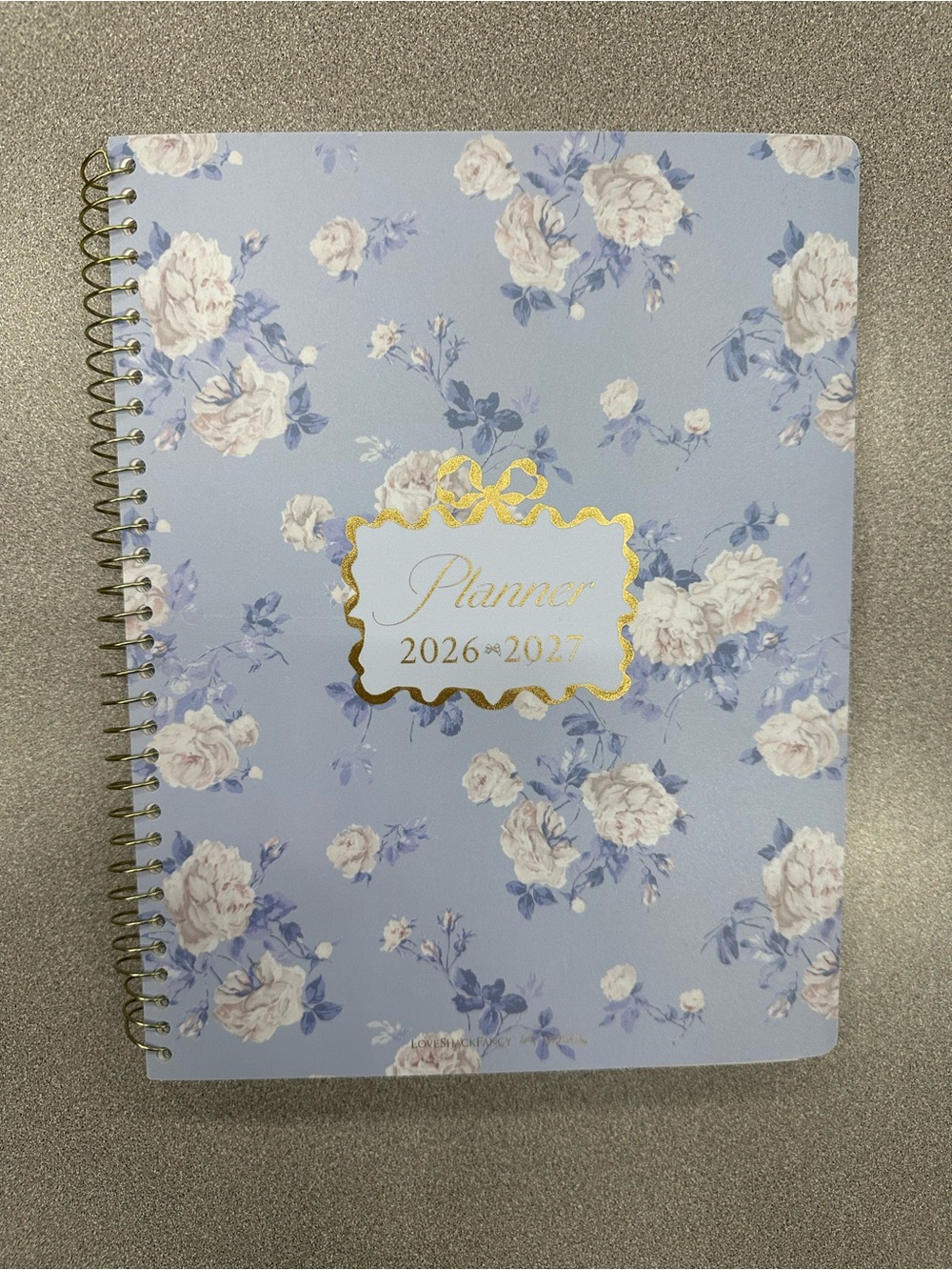 Love Shack Fancy 2026-2027 floral Spiral Planner - Blue
